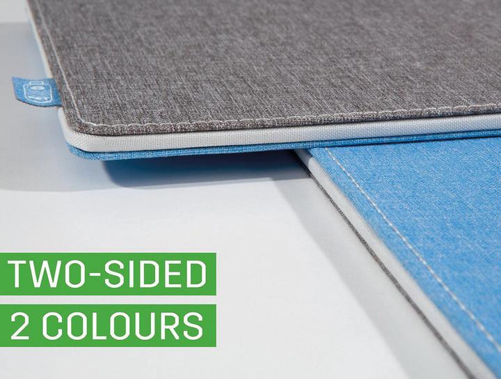 Actual product image Sigel Desk Pad Eyestyle, light blue-dark grey, white middle layer and stitching, recycled PET, recycled PP (600 x 450 mm)