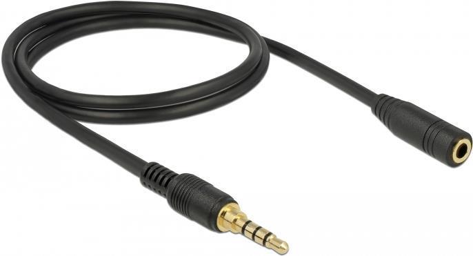 Delock Klinkenverlängerungskabel 4 Pin Stecker zu Buchse (1 m, Verlängerung)