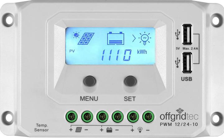 Offgridtec PWM Pro Charge Controller 12V/24V 10A USB port