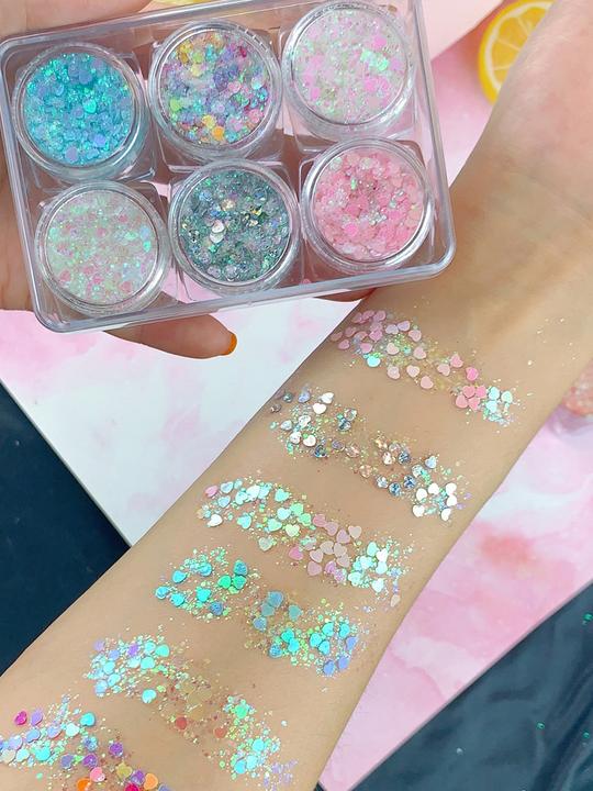 Produktbild Noya Holographisches Festival Gesichts- und Körper Glitzer Selbstklebende Glitter Gel Lidschatten