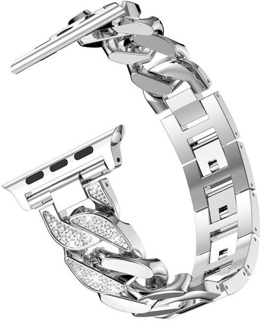 Produktbild PhoneLook Armband Edelstahl Diamond Loop mit luxuriösen Diamanten und grossen Schleifen 42 mm / 44 mm (44 mm, Aluminium)