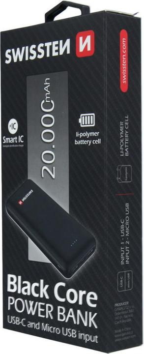 Produktbild Swissten 22013928 Powerbank Lithium Polymer (LiPo) (20000 mAh, 74 Wh)