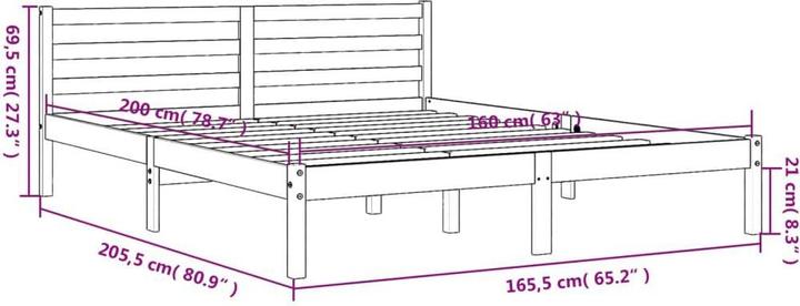 Produktbild VidaXL Bett Kiefer (160 x 200 cm)