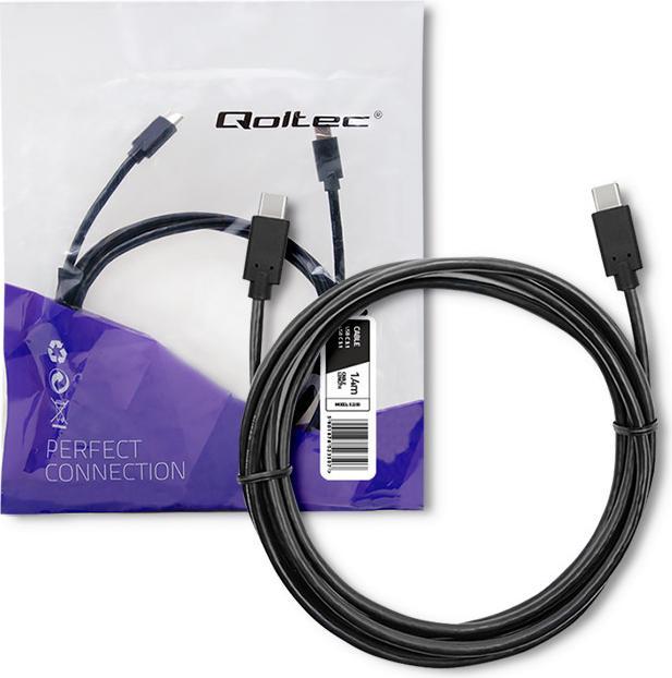 Actual product image Qoltec 52350 USB 3.1 type C male cable (1.40 m, USB 3.2 Gen 1)