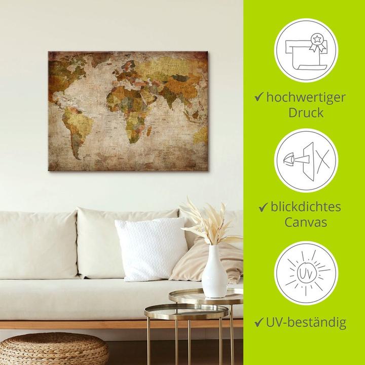 Actual product image Artland World map T9NI (80 x 60 cm)
