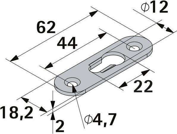 Produktbild Hettich Universalaufhänger 62 x 19 mm (1 Stk.)