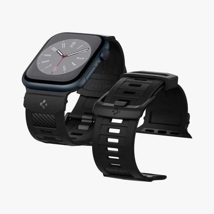 Actual product image Spigen RUGGED BAND Apple Watch 4/5/6/7/8/SE (38/40/41MM) MATTE BLACK (38 mm, 40 mm, 41 mm, Thermoplastic polyurethanes (TPU))