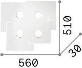 Produktbild Ideal lux TOTEM GX53 Deckenleuchte 4x dimmbar Weiss warmweiss 215778 (910 lm, GX53)