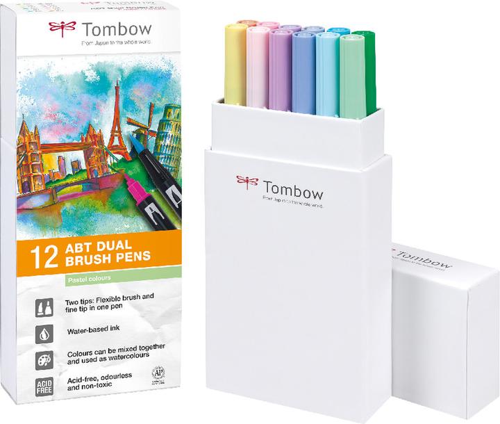 Image du produit Tombow Stylo à double brosse ABT (Combinaison pastel, 12 x)