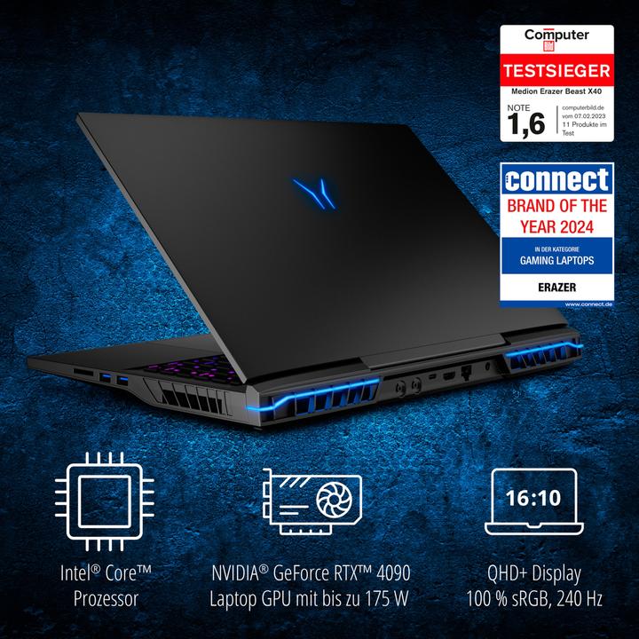 Image du produit Medion Erazer Beast X40 i9 32 N W11H 30035230 (17.01", Intel Core i9-13900HX, 64 Go, 2000 Go, DE)