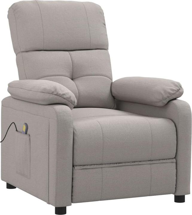 Image du produit VidaXL Fauteuil de massage Fauteuil de télévision Fauteuil relax Fauteuil de relaxation Tissu taupe