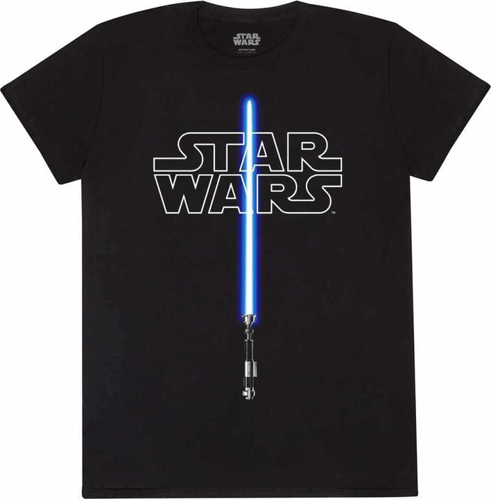 Actual product image Star Wars Unisex Adult Lightsaber Glow In The Dark T-Shirt (XXL)