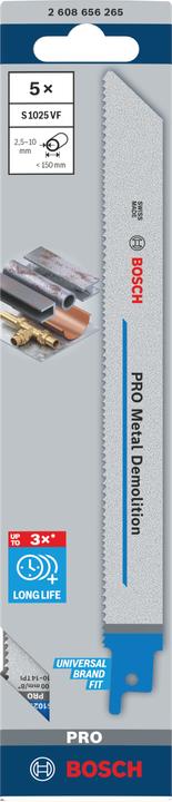 Image du produit Bosch Professional Zubehör PRO Metal Demolition S1025VF Feuille, 1,25 x 19 x 200 mm, 5 pcs.
