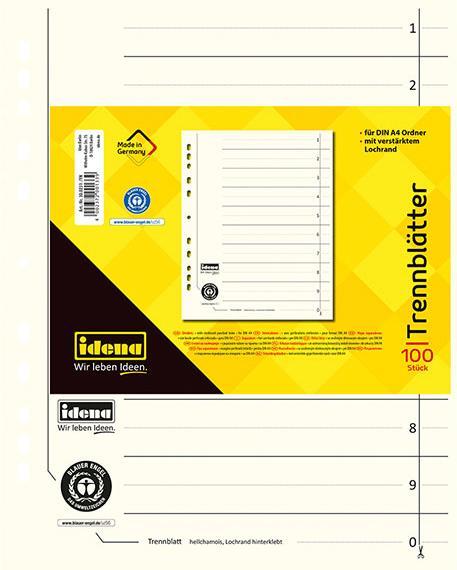 Immagine prodotto Idena Divisori in cartone A4 scamosciato 100 pezzi