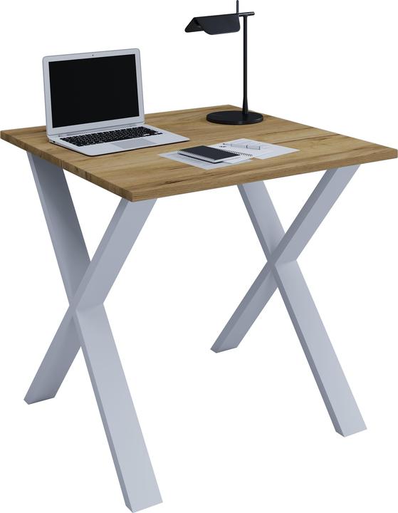 Produktbild VCM Schreibtisch Computertisch Lona X Silber (80 x 80 x 76 cm)