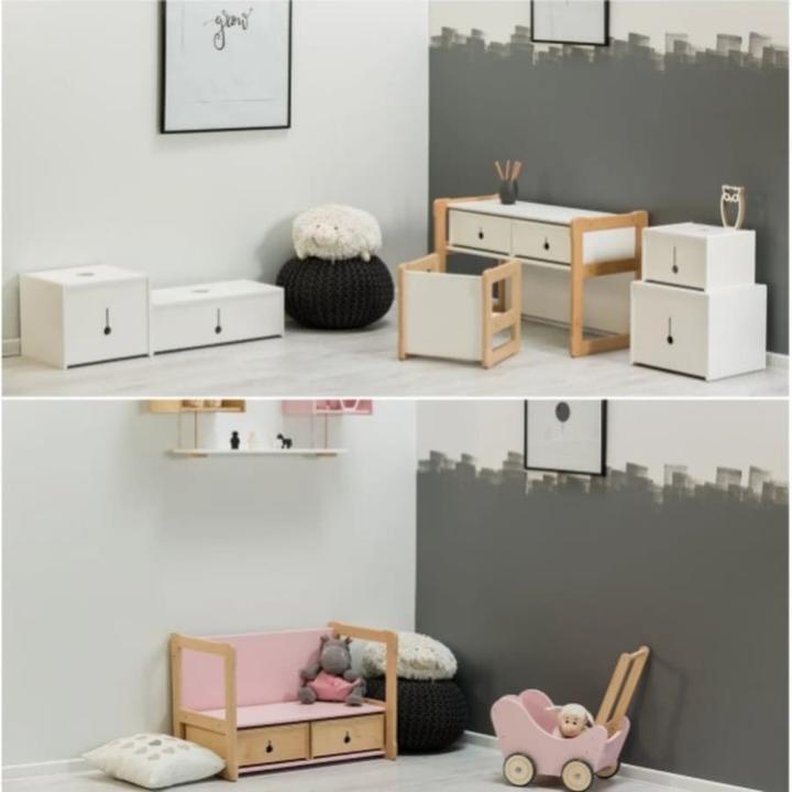 Produktbild Activity Board Waldorf Multifunktions-Schreibtisch, 2 Schubladen und ein Stuhl-Set (Kindersessel)