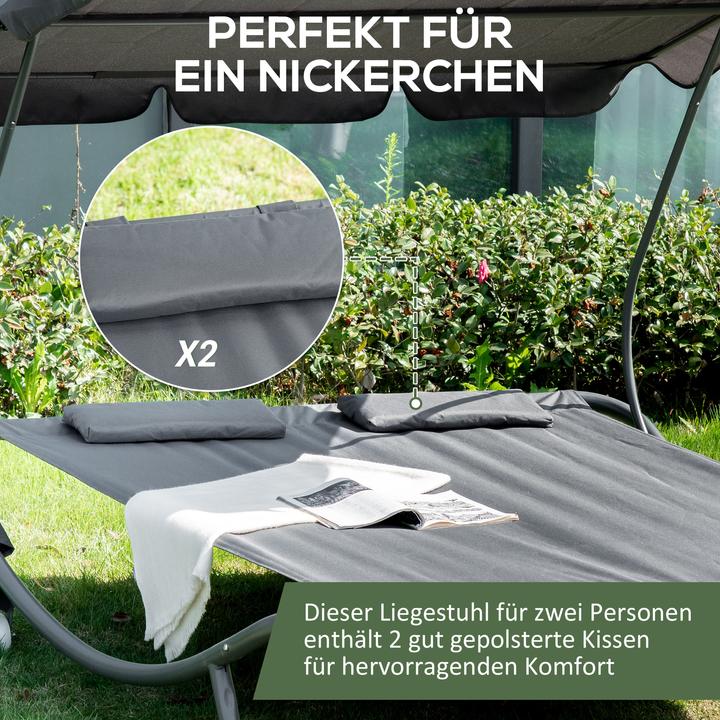 Actual product image Outsunny Double couch with roof (200 cm)