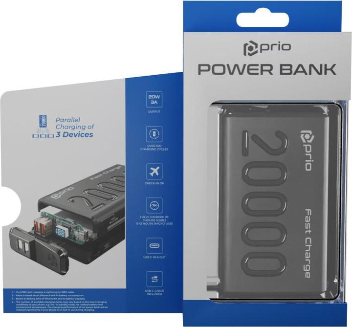 Produktbild prio Power Bank (20000 mAh, 22.50 W, 74 Wh)