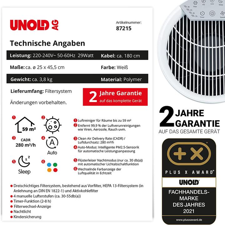 Actual product image Unold Air purifier Alpha (59 m²)