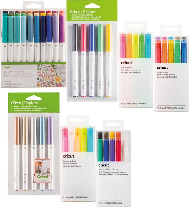 Actual product image Cricut Opaque Gel pens 5-pack Pink Orange White Yellow Blue (P)