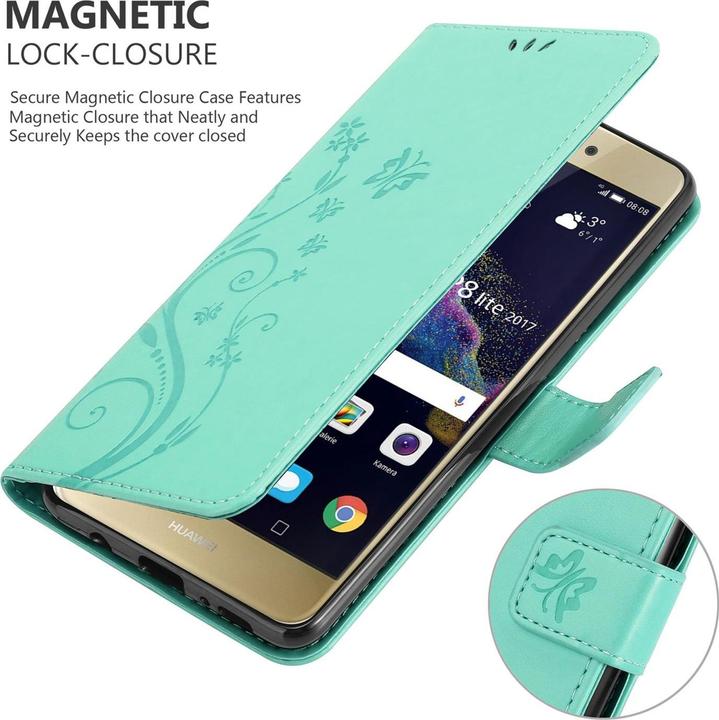 Image du produit Cadorabo Couverture du livre de fleurs (Huawei P8 Lite (2017), Huawei P9 Lite (2017))