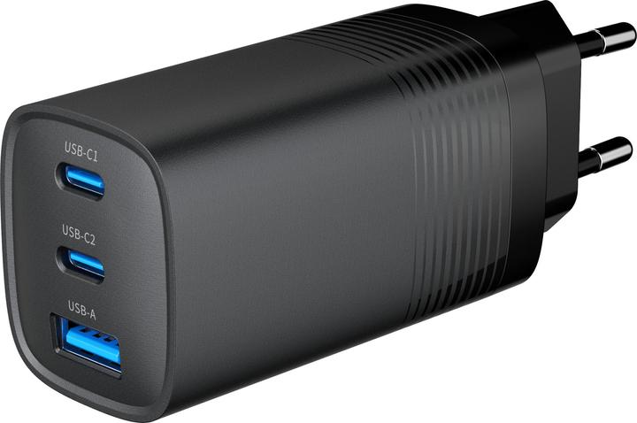 Produktbild Gembird Power Delivery Charger 1xA 2xC GaN Black (65 W)