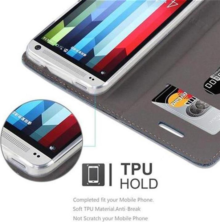 Actual product image Cadorabo Book Jeans Optics Cover (HTC One M7)