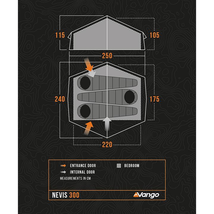 Image du produit Vango Nevis 300 (Tente tunnel, 2.50 kg, 3 personnes)