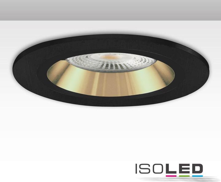 Produktbild Isoled Einbaurahmen rund, Lochausschnitt 80mm, schwarz + schwarz-gold, für GU10/MR16 Spots