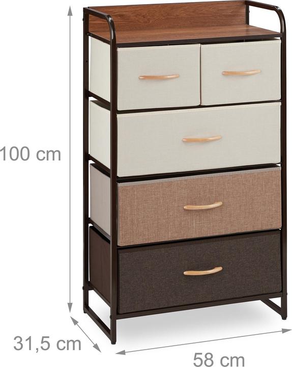 Image du produit Relaxdays Schubladenschrank (58 x 31,5 x 100 cm)