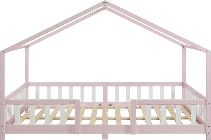 Actual product image En.Casa Treviolo children's bed 120x200 cm with cold foam mattress and lattice Pink (120 x 200 cm)