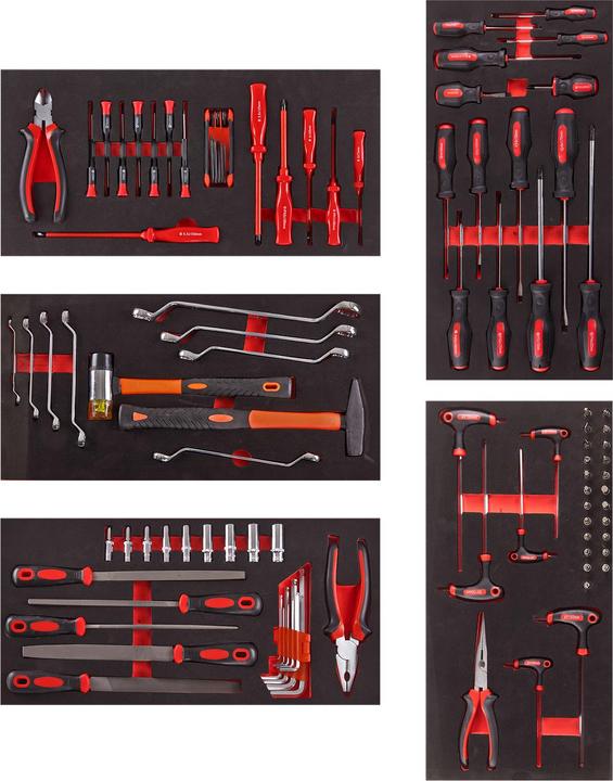 Actual product image Dema Workshop trolley Tool trolley with tools 100-pcs. orange (100 x)