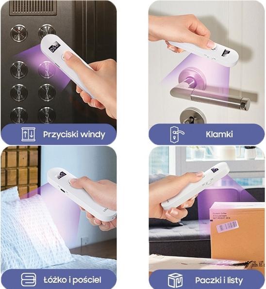 Produktbild Usams Lampa dezynfekująca mini UV-C ręczna sterylizator biały/white ZB159XDD01 (US-ZB159)