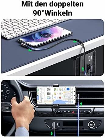 Immagine prodotto Ugreen Cavo dati da USB-C angolato a USB-A 2.0 angolato 3A (2 m, USB 3.0)