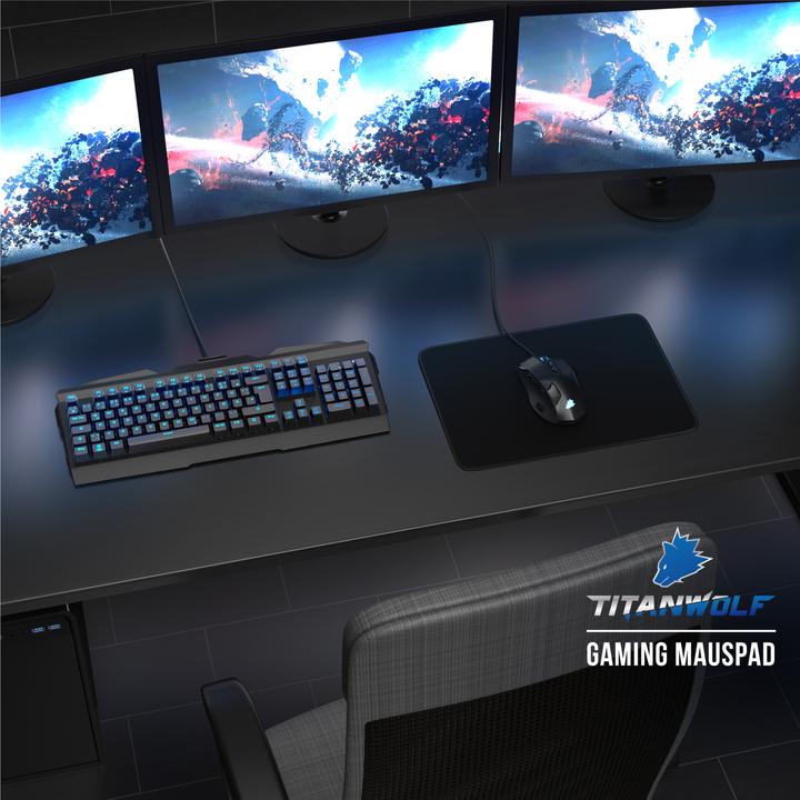 Image du produit Titanwolf Tapis de souris gaming, tapis de souris speed gaming 280 x 200mm, tapis de souris avec dos