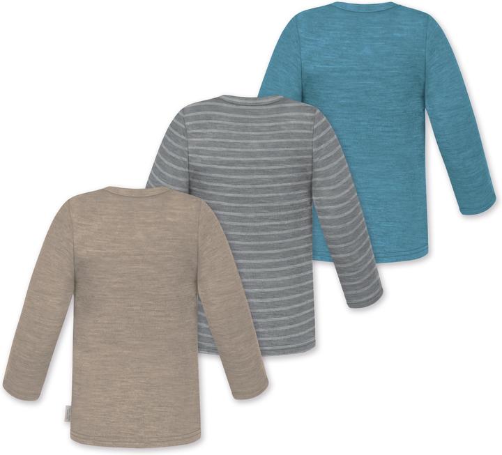 Actual product image Normani 3-pack baby merino longsleeve "Taupo" - 9475 (80)