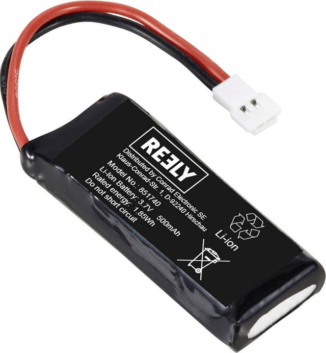 Reely Modello di batteria (LiIon) 3,7 V 500 mAh Numero di celle: 1 Custodia morbida più piatta (3.70 V, 500 mAh)