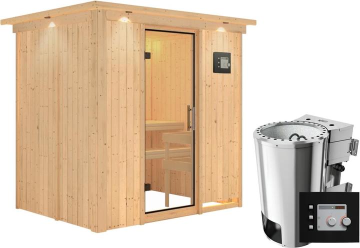 Actual product image Karibu Fanja with roof wreath (Plug & Play 3,6 KW - Bio external control)