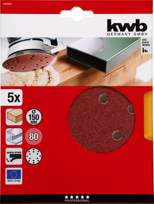 Actual product image kwb Velcro adhesive discs (80)