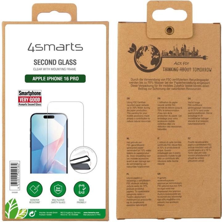 Produktbild 4smarts Second Glass (1 Stück, Apple iPhone 16 Pro)