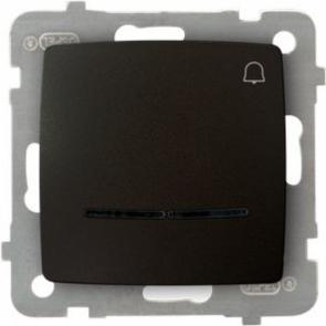 Produktbild Ospel Karo Klingelschalter Single NO mit Hintergrundbeleuchtung schokoladenmetallic (ŁP-6SS