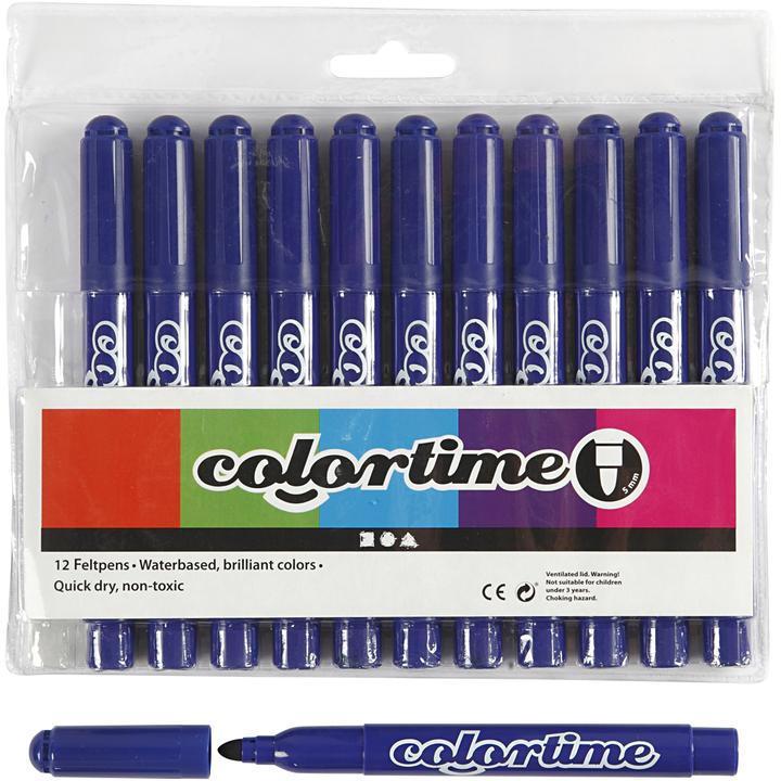 Creativ Company Donkerblauw Jumbo Pens, 12st. (Dark Blue, 5 mm, 12 x)