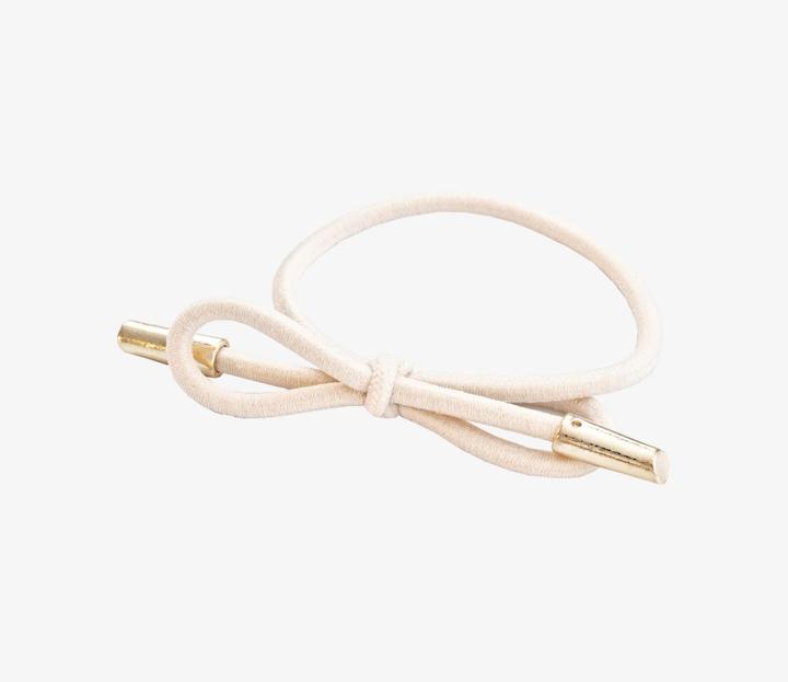 Produktbild Corinne World - Hair Tie Bow Metal Plain Cream (Haargummi)