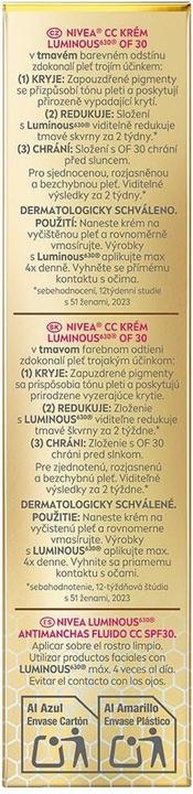 Nährwerte und Zutaten NIVEA Luminous Antispot (Dunkel)