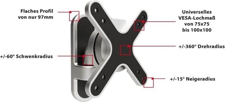 Produktbild PureMounts Pm-Style-23a (Wand, 23", 35 kg)
