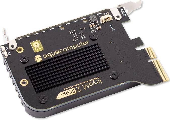Immagine prodotto Aqua Computer kryoM.2 RGBpx PCIe 5.0 x4 Adapter für M.2 PCIe SSD, M-Key, mit Passivkühler