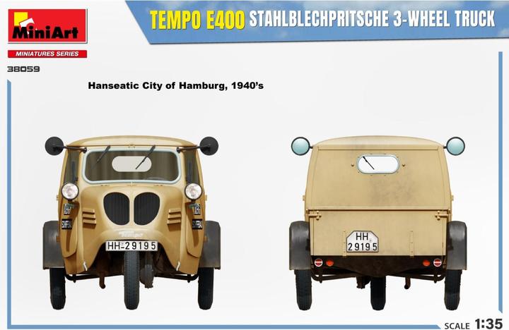 Produktbild 1:35 Tempo E400 Stahlblechpritsche 3-Rad