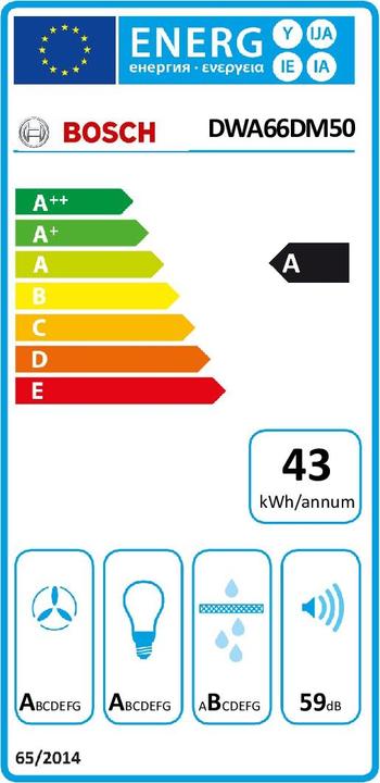Energy Label Bosch Hausgeräte DWA66DM50 (Wall hood)