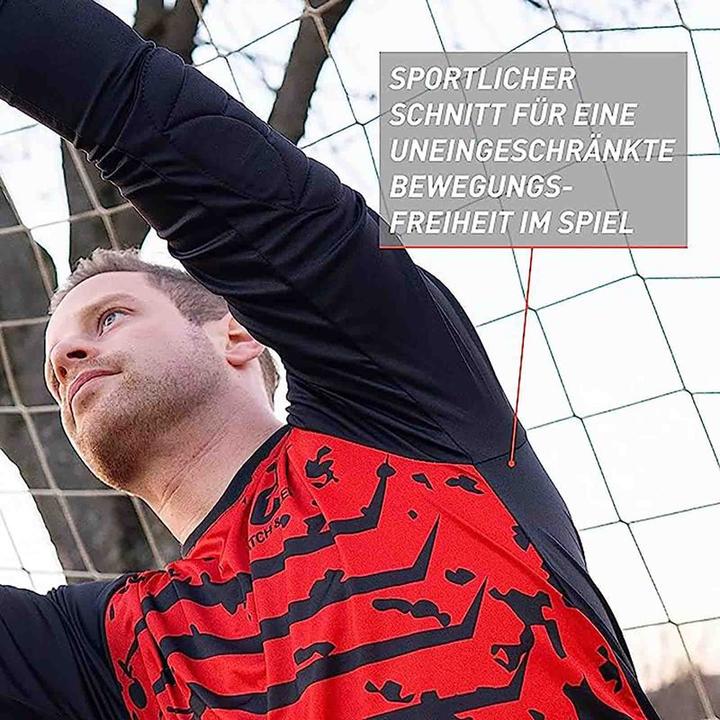 Produktbild Catch & Keep Trikot Protection Torwarttrikot Gr. 140 Rot-Schwarz Fussball Torwart Shirt Oberteil (140)
