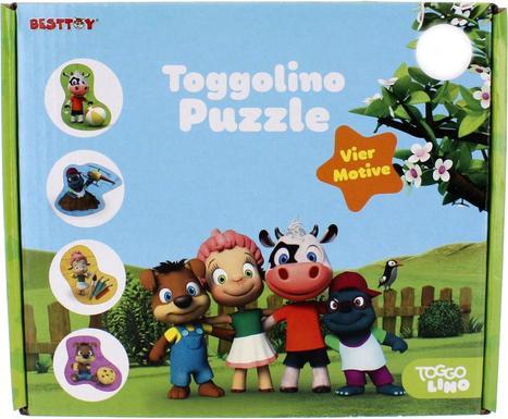 Actual product image Besttoy Toggolino - Wooden puzzle set - 4 motifs (4 pieces)